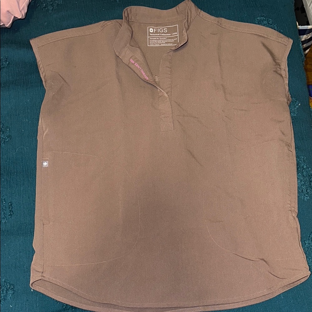 Figs Brown Scrub Top